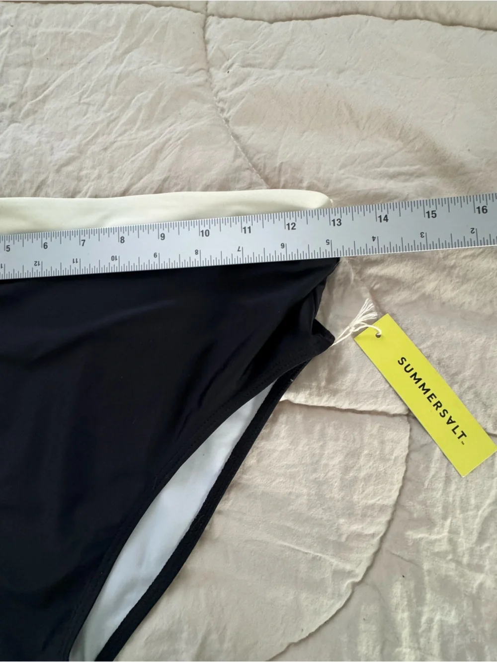 Summersalt High Leg High Rise Bikini Bottom Black White Size 6 NEW